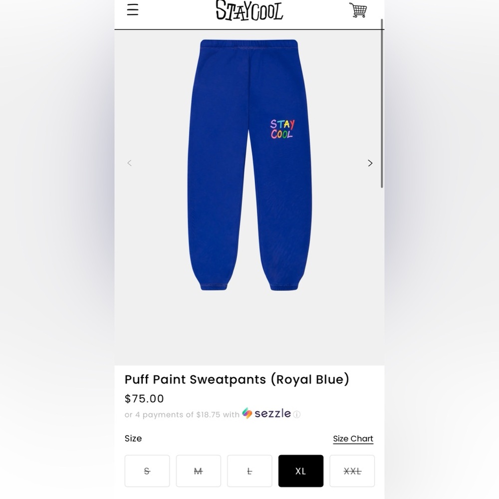 Stay Cool Blue Sweatpants with 'Stay Cool' Design